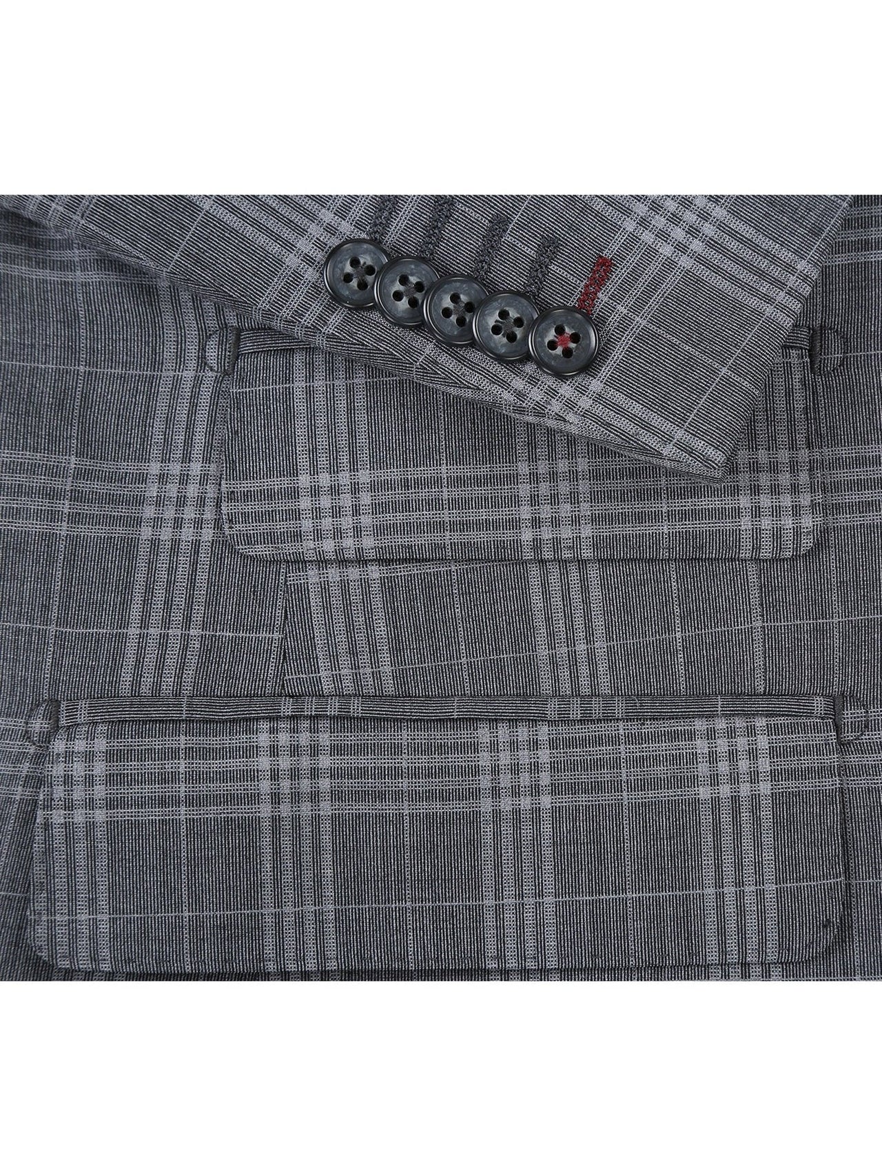 Gray Check Peak Wool Suit