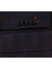 Thumbnail for English Laundry Slim Fit Two button Coffee with Red Check Peak Lapel Suit