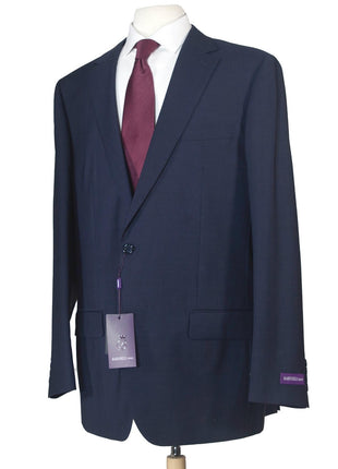 Napoli Mens 48L Blue Check 100% Wool 2 Piece Classic Fit Suit