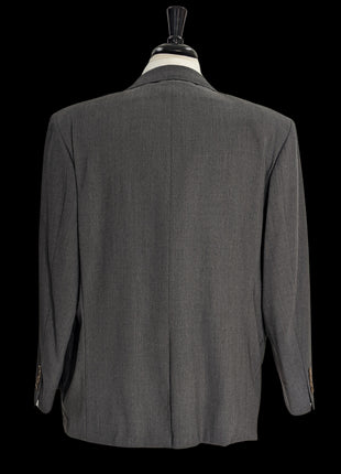 Sartoria Partenopea Men's Charcoal 3-Roll-2.5 100% Wool Sportcoat 50R