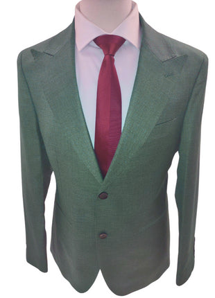 Canuti By Steven Land Mens Green Tonal 2 Button Blazer Sportcoat
