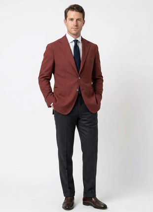 Sartoria Partenopea Men's Wine Red 3-Roll-2 Sportcoat 42R