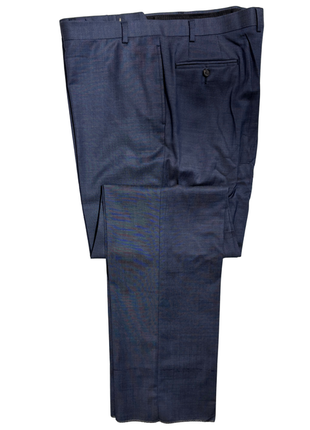 Lauren Ralph Lauren Mens Blue Textured Notch Lapel Slim Fit 2-button Wool Suit - 50L
