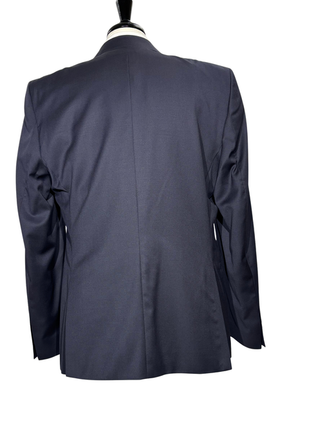 Versace Collection Mens Solid Dark Blue Notch Lapel Classic Fit 2-Button Wool Suit - 44L
