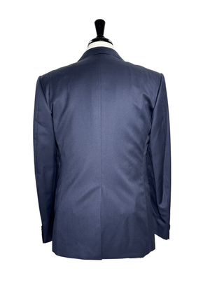 Corneliani Mens Solid Navy Fully-Canvassed Peak Lapel Slim Fit 3-Piece Wool Tuxedo - 42R