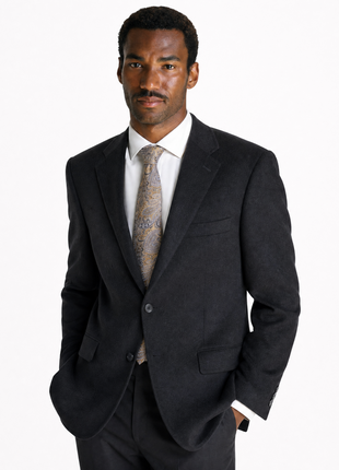 Canali Charcoal Black Flannel Wool Cashmere Blend Classic Fit 3-Buttons Sport Coat 50R