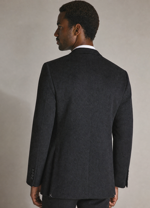 Canali Charcoal Black Flannel Wool Cashmere Blend Classic Fit 3-Buttons Sport Coat 50R