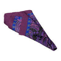 Thumbnail for Cesare Attolini Blue Paisley Pocket Square Handmade In Italy