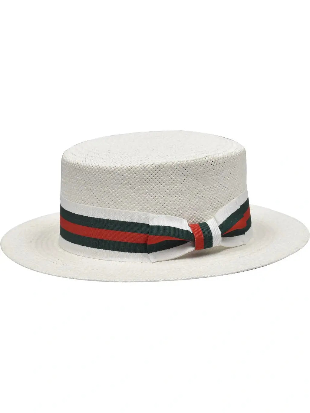Mens The Boater White Straw Hat