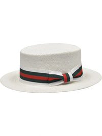 Thumbnail for Mens The Boater White Straw Hat
