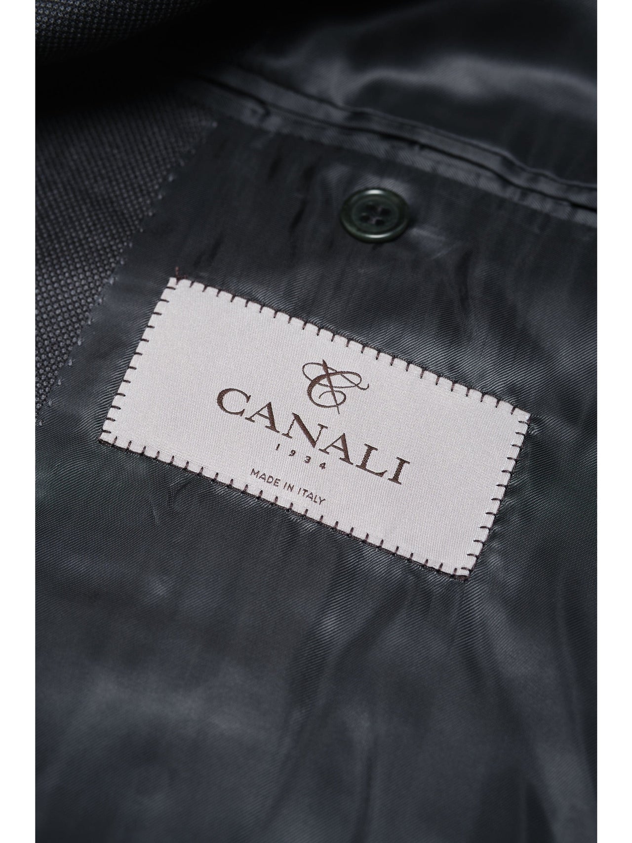 Canali 1934 Traje de 2 piezas gris 44L Drop 7 100% lana para hombre