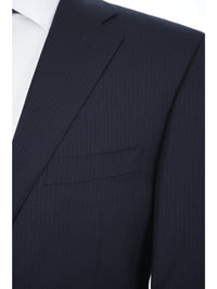 Thumbnail for Canali 1934 Mens Blue Pinstriped 44R Drop 7 100% Wool 2 Piece Suit