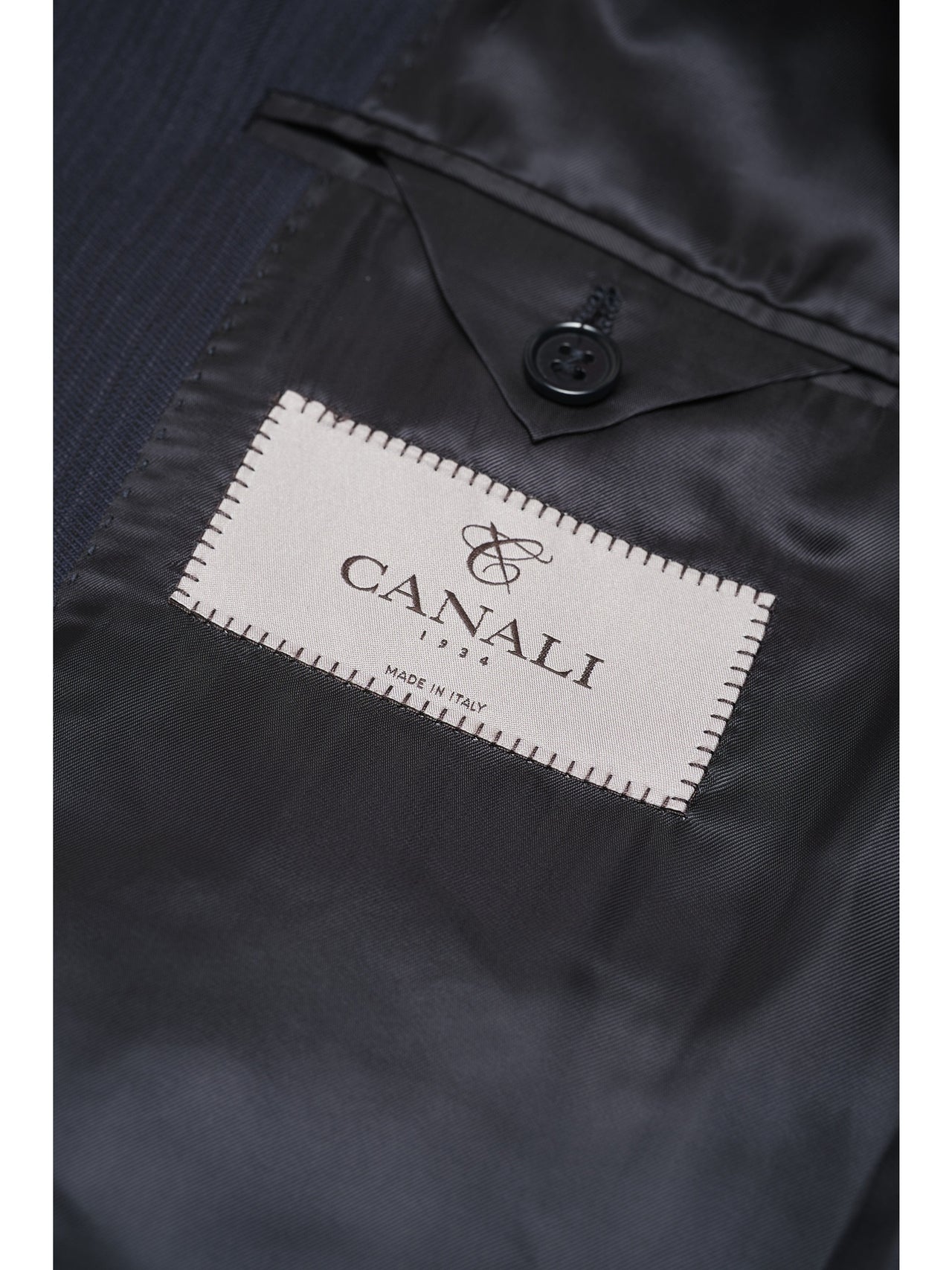 Canali 1934 Mens Blue Pinstriped 44R Drop 7 100% Wool 2 Piece Suit