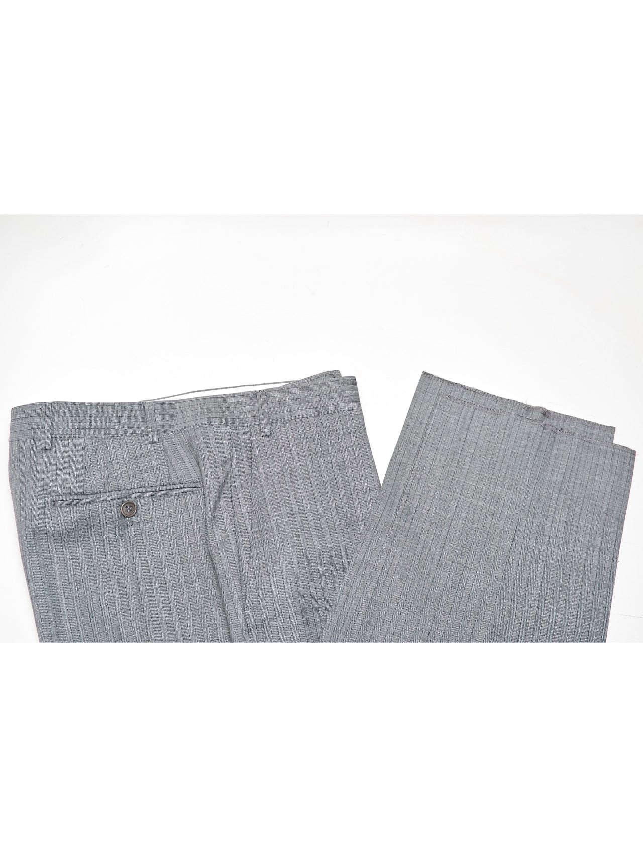 Canali 1934 Traje gris a rayas 44R Drop 7 100% lana con 2 botones y 2 piezas para hombre