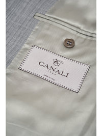 Thumbnail for Canali 1934 Mens Gray Striped 44R Drop 7 100% Wool 2 Button 2 Piece Suit