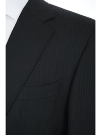 Thumbnail for Canali 1934 Mens Black Pinstriped 44R Drop 6 100% Wool 2 Piece Suit