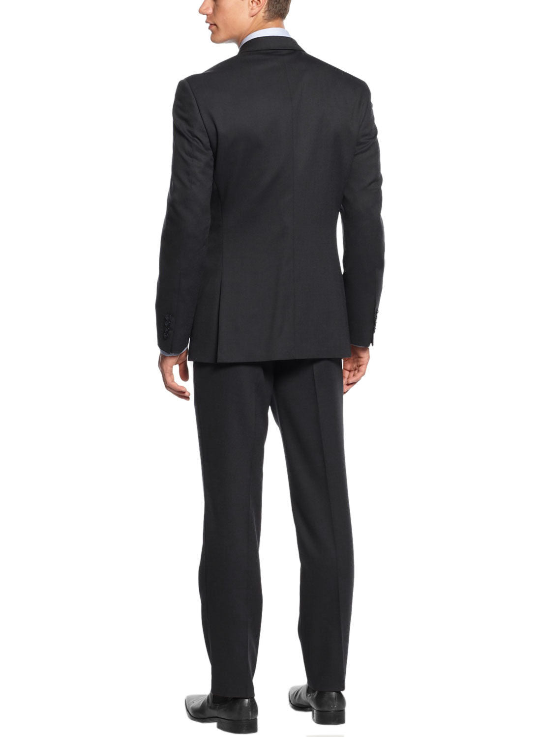Bar III Mens Slim Fit Black Wool Blend 2 Piece Suit