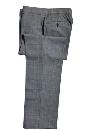 Corneliani Mens Gray Glen Plaid Fully-Canvassed Notch Lapels Classic Fit 2 Button Wool Suit - 40R