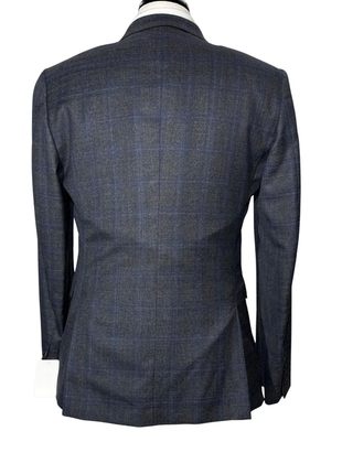 Paul Smith Mens Gray Blue Windowpane Half Canvassed Notch Lapel Slim Fit 2-Button Wool Suit  - 40S