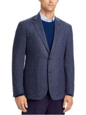 Men s Herringbone Wool Cashmere Half Lined Blazer Sportcoat