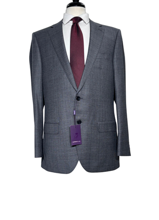 Bartorelli Napoli Mens Gray Glen Plaid Notch Lapel Classic Fit 2-Button Wool Suit  - 44L