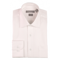 Thumbnail for Men's Classic Fit Solid Off White Spread Collar Wrinkle Free 100% Cotton Dress Shirt