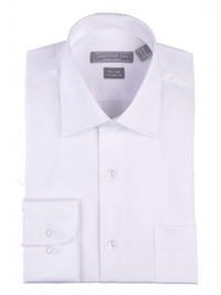 Thumbnail for C.L. Shirts Men's Solid White Classic Fit Spread Collar Dress Shirt