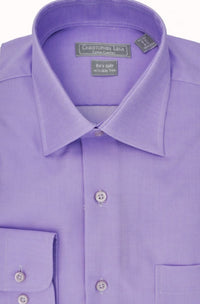 Thumbnail for Mens Lavender Purple Spread Collar Wrinkle Free 80s 2ply Cotton Dress Shirt