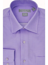 Thumbnail for Mens Lavender Purple Spread Collar Wrinkle Free 80s 2ply Cotton Dress Shirt