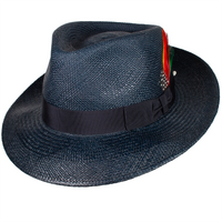 Thumbnail for Capas Mens Mario Navy Panama Straw Hat