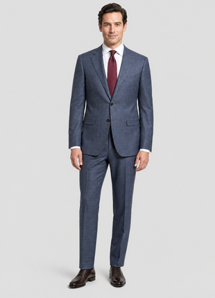 Corneliani Mens Blue Glen Plaid Fully-Canvassed Notch Lapels Classic Fit 2 Button Wool Suit - 48R