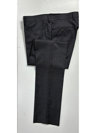 Sample Production Charcoal Sharkskin Notch Lapel Classic Fit 2-Button Wool Suit - 42L