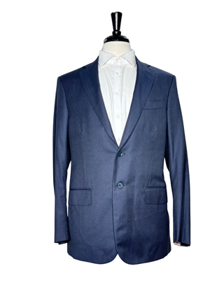 Isaia Mens Dark Navy Pinstripe Fully-Canvassed Notch Lapel Classic Fit 2-Button Wool Suit - 40R