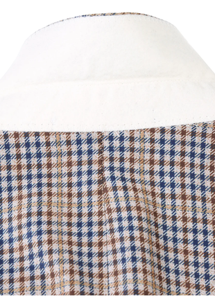 Raphael Brown And Blue Houndstooth Slim Fit Half Canvas Notch Lapel Two Button  Blazer