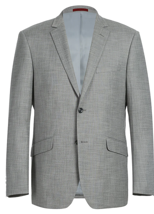 Raphael Men's Slim Fit Light Gray Textured Notched Lapels Two Button Suit