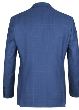 Raphael Blue Windowpane Check Slim Fit Notch Lapel Two Button Suit