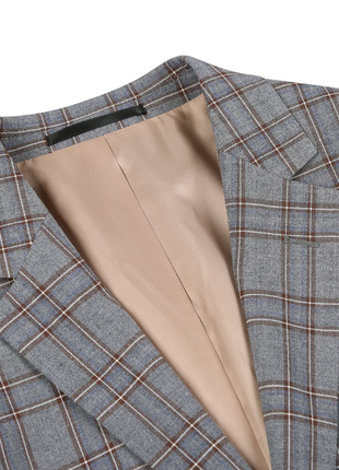 Raphael Grey Windowpane Check Slim Fit Stretch Notch Lapel Two Button Suit
