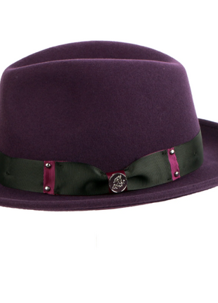 Steven Land Men's Blackberry Fine Australian Wool Fedora Hat - The Suit Depot