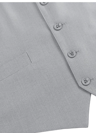 Raphael Men's Silver Sharkskin Classic Fit Five Button Vest
