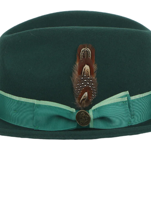 Steven Land Men's Forest Green Fine Australian Wool Fedora Hat