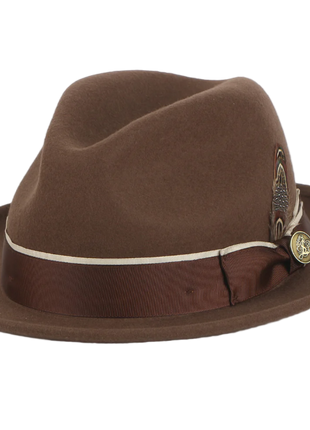 Steven Land Men's Brown Fine Australian Wool Fedora Hat