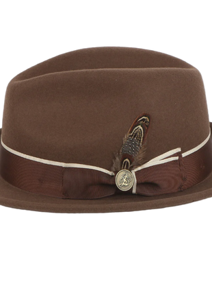 Steven Land Men's Brown Fine Australian Wool Fedora Hat