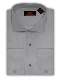 Thumbnail for Steven Land Mens Silver Gray 100% Cotton Classic Fit French Cuff Dress Shirt