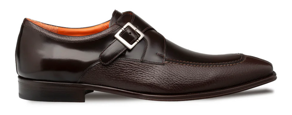 brown buckle dress shoes Mezlan Pego Deerskin & Calf Monk Strap Shoes, 13 / Medium contemporary appearance Select Size:Custom CNY Brock Collection Teodosia Puff-Sleeve