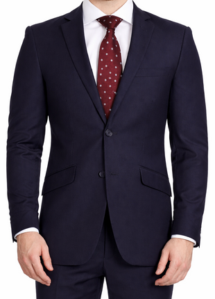 Men's Raphael Slim Fit Solid Navy Blue Wool-touch Two Button 2 Piece Suit - The Suit Depot