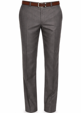 Mens Classic Fit Two Button 100% Wool Wrinkle Resistant Suit - Medium Grey