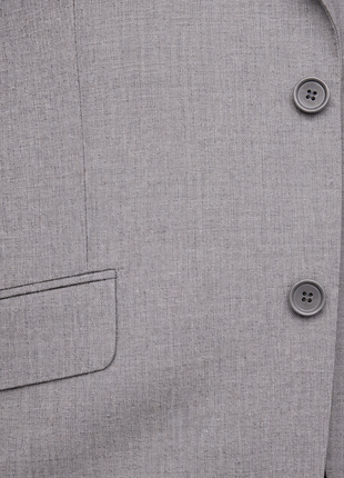 Mens Classic Fit Two Button 100% Wool Wrinkle Resistant Suit - Medium Grey