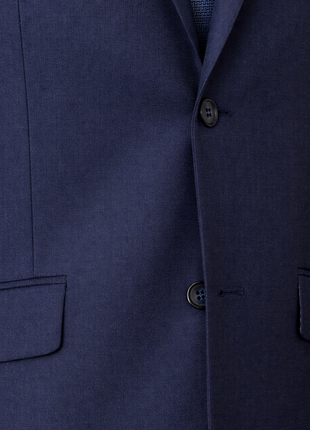 Mens Raphael Slim Fit Wool-touch Solid Blue 2 Button 2 Piece Suit Jacket & Pants - The Suit Depot
