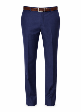 Mens Raphael Slim Fit Wool-touch Solid Blue 2 Button 2 Piece Suit Jacket & Pants - The Suit Depot