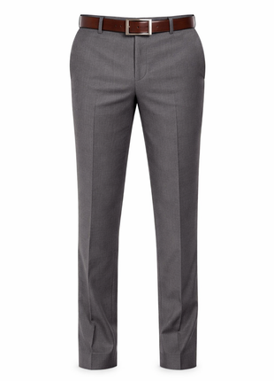 Mens Slim Fit Medium Gray Two Button 100% Wool Suit - The Suit Depot
